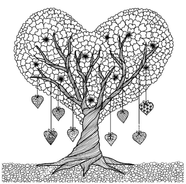 Декоративное дерево раскраска