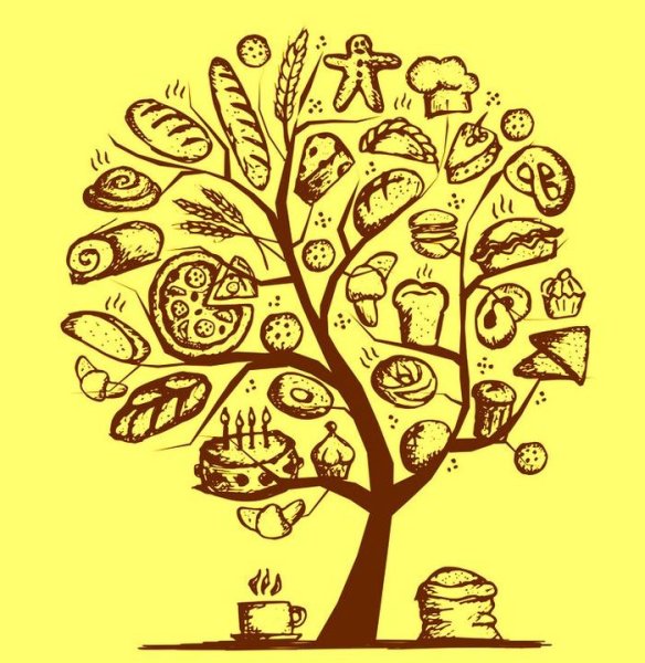 Дерево с булками