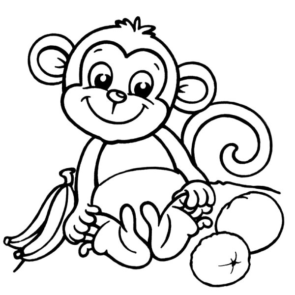 Обезьянка раскраска для детей