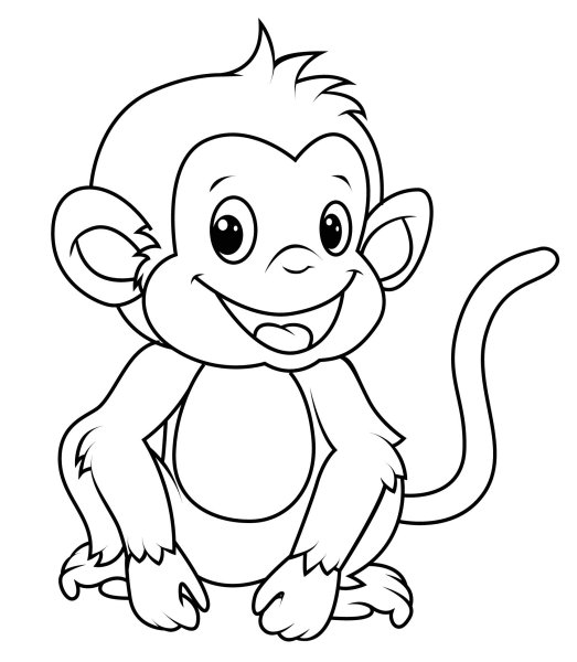 Раскраска обезьянка для детей 4-5 лет