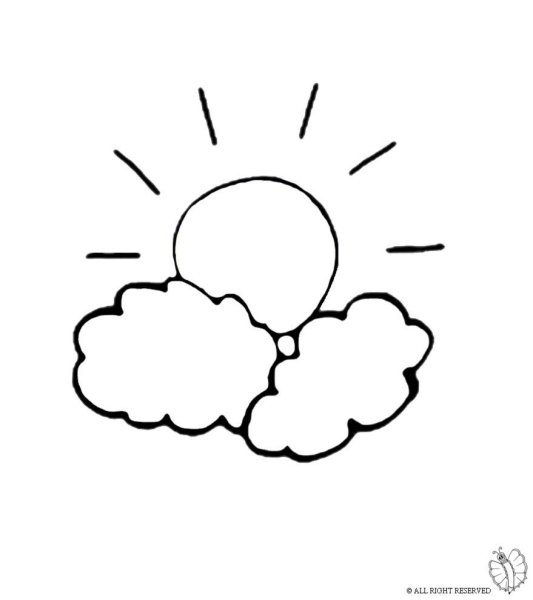 Солнышко и тучка раскраска