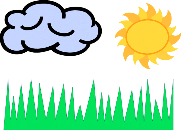 Рисунок солнышко и травка