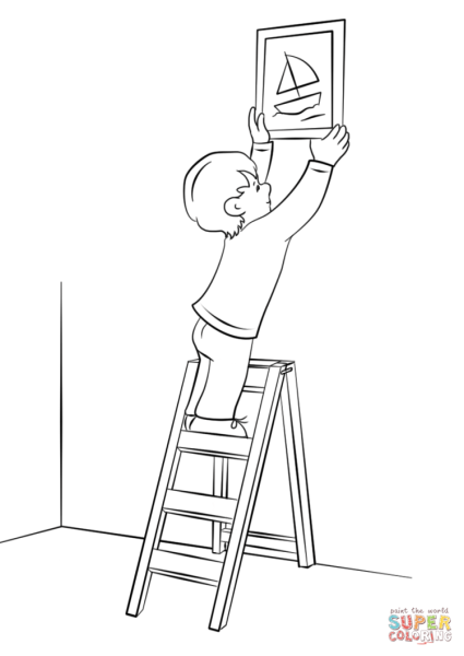Лестница раскраска для детей