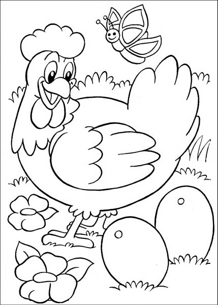 Раскраска цыплят на Пасху для детей