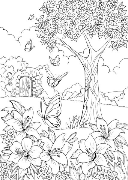 Раскраски природа красивые