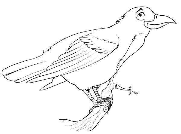 Грач раскраска для детей