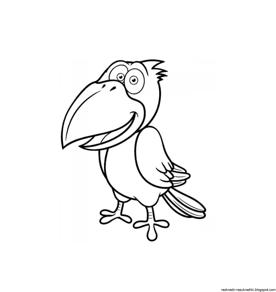 Ворона раскраска для малышей