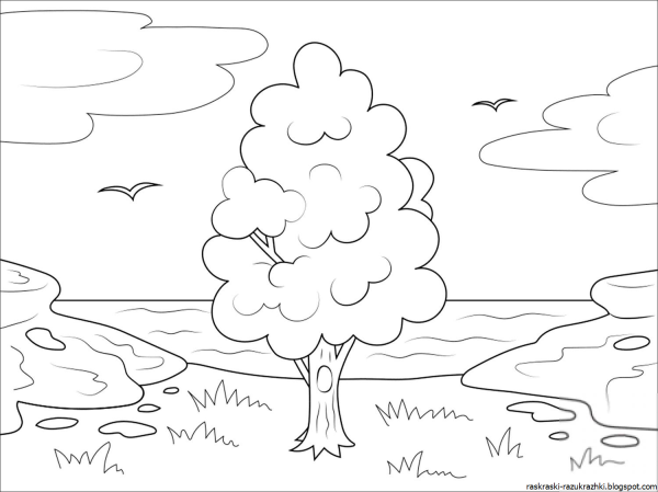 Поляна раскраска