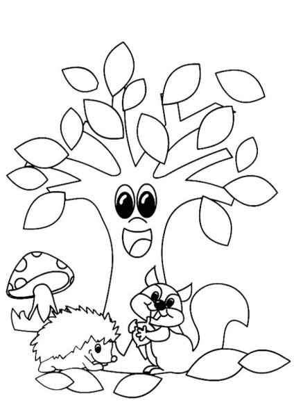 Раскраска на тему осень для детей 3-4 лет