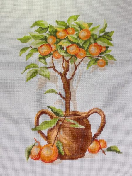 Вышивка гладью апельсиновое дерево