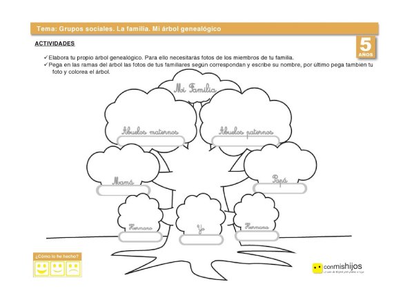 Трафарет генеалогического древа семьи пустое для заполнения