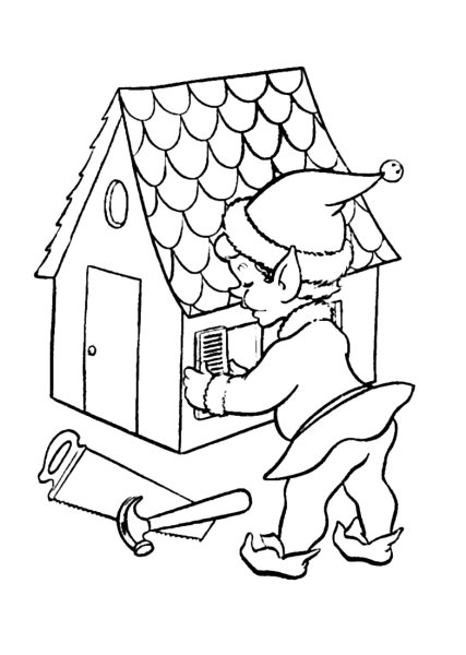 Дом гнома раскраска