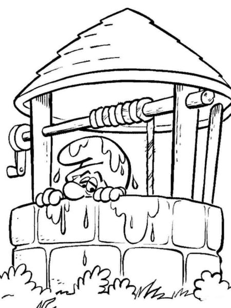 Колодец раскраска для детей