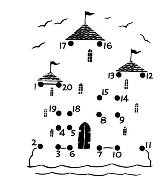 Домик по точкам с цифрами