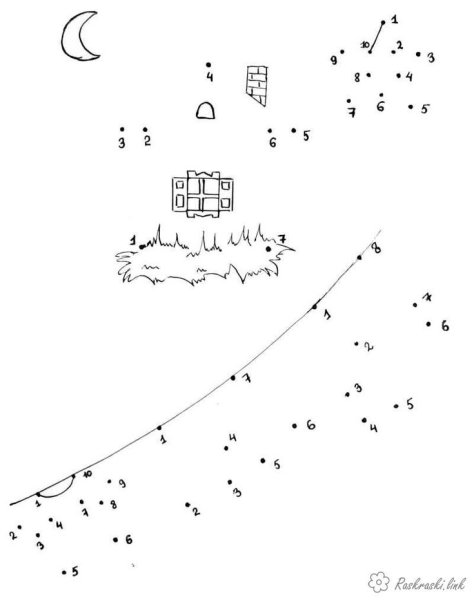 Соедини по цифрам домик