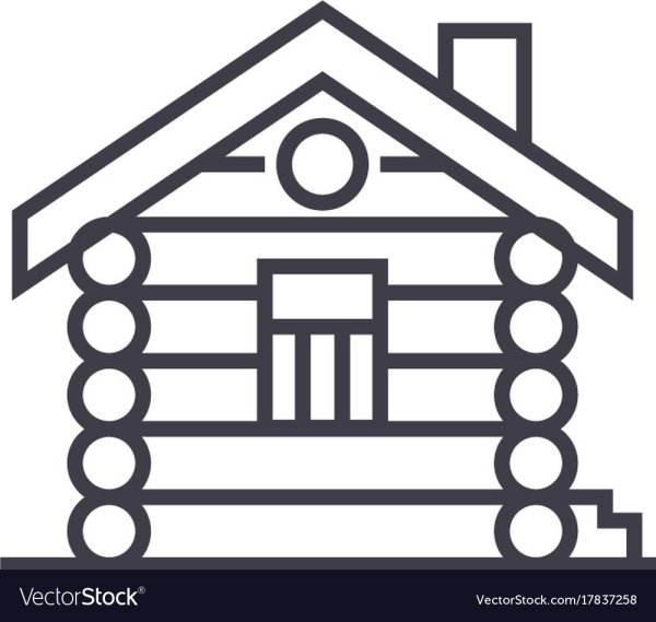 Бревенчатый домик в векторе