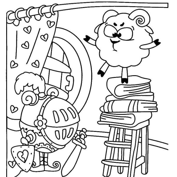 Смешарики домик Бараш раскраска