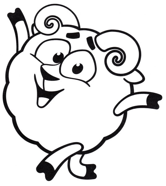 Раскраска Смешарики Бараш