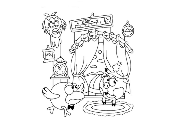 Дом смешариков раскраска