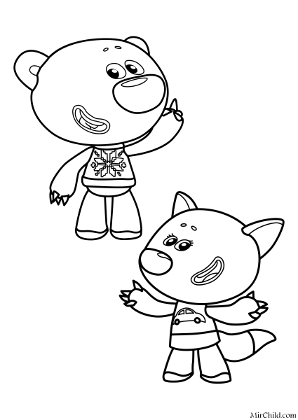 Раскраски Мимимишки тучка и Кеша