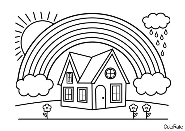 Радуга раскраска для детей