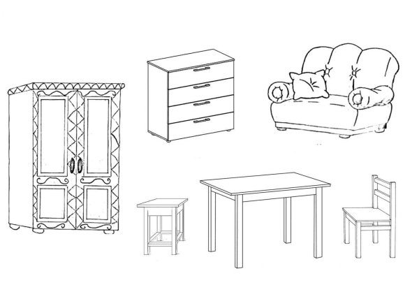 Раскраска "мебель"