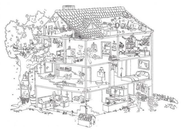 Раскраски ЛОЛ В домиках