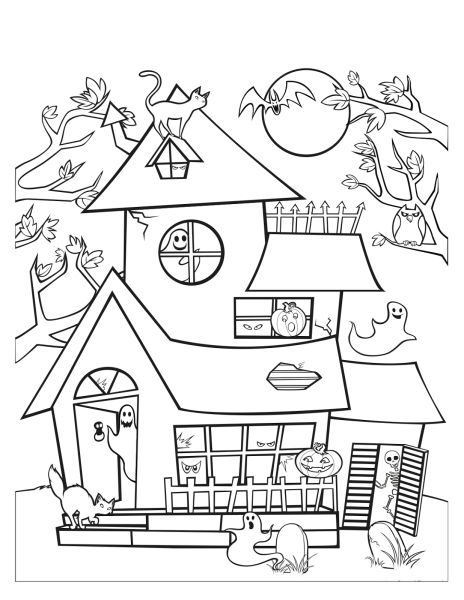 Раскраска. Домики