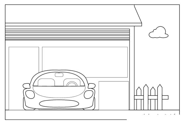 Гараж раскраска для детей