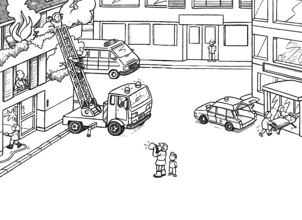 Раскраска пожарный