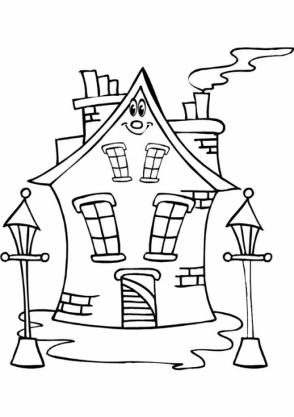 Сказочный дом раскраска