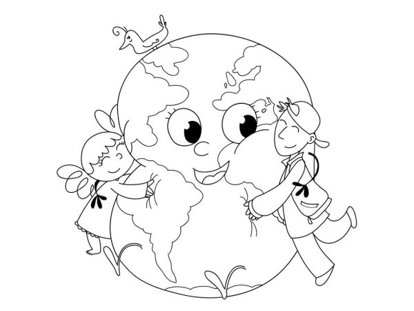 Наша Планета земля раскраска для детей