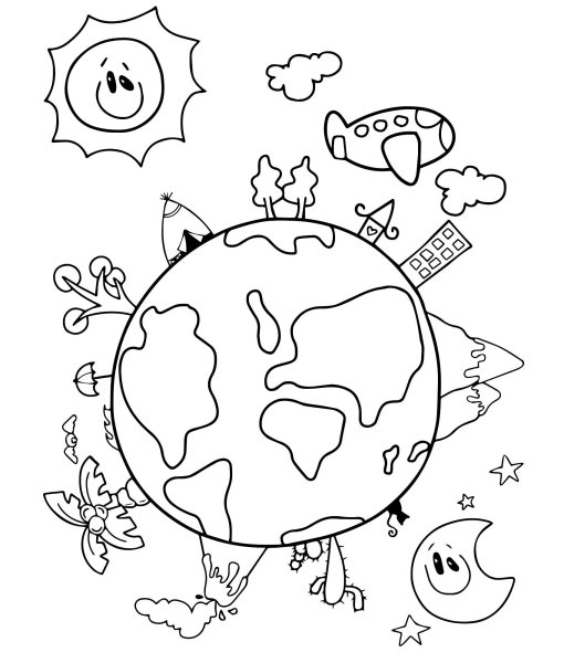 Планета земля раскраска