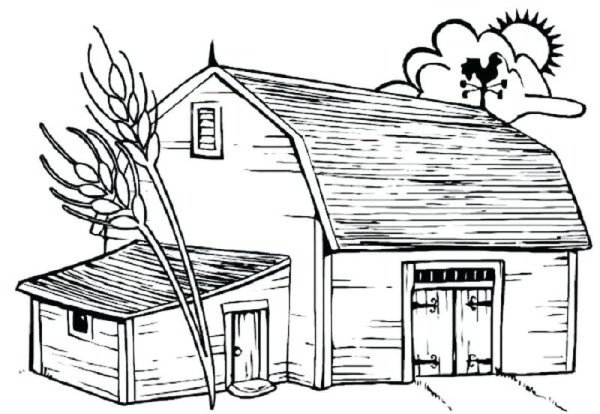 Сарай раскраска для детей