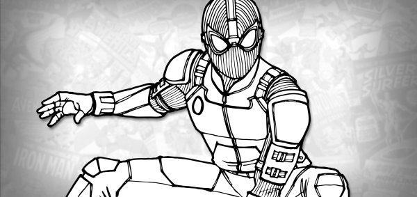 Раскраска человек паук вдали от дома