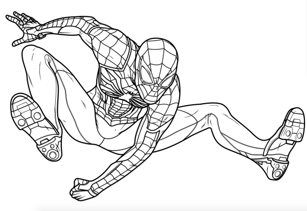 Раскраски человека паука из игры Spider man