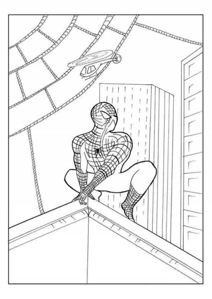 Раскраска человек паук без маски
