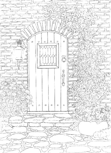 Дверь раскраска