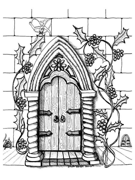 Дверь раскраска