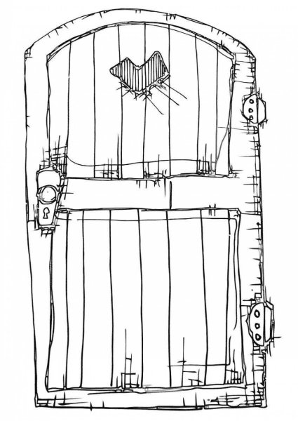 Сказочные двери раскраска