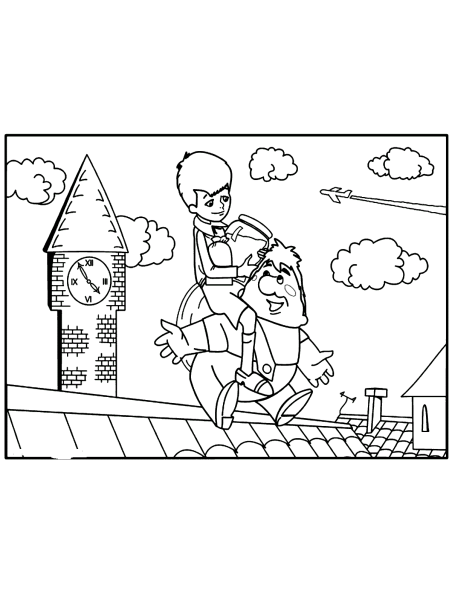 Малыш и Карлсон. Раскраска