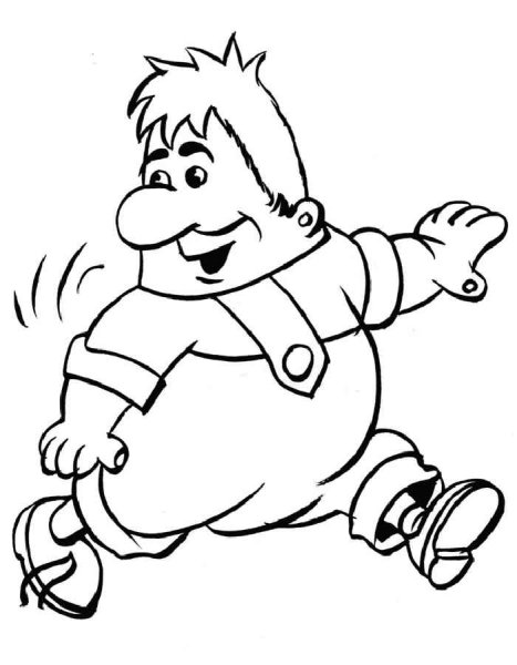 Раскраска Карлсон и Фрекен бок