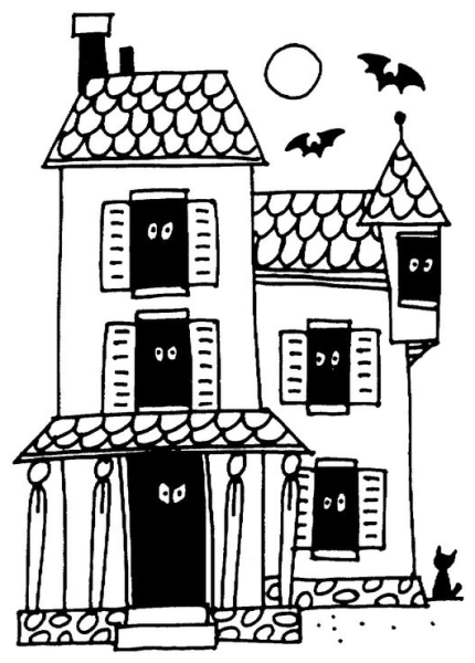 Раскраска домик колдуньи