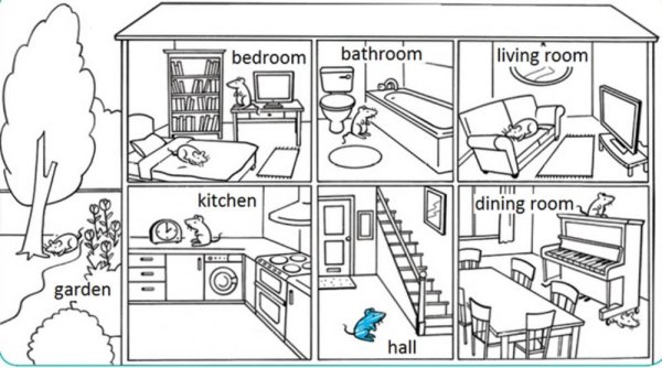 Комнаты на английском для детей