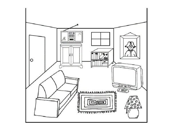 Гостиная раскраска для детей