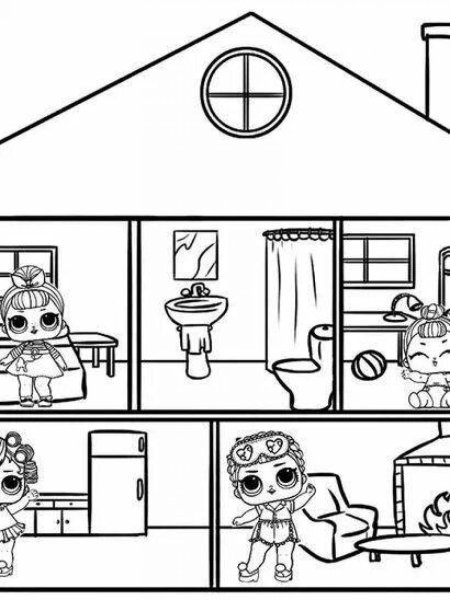 Дом куклы ЛОЛ раскраска