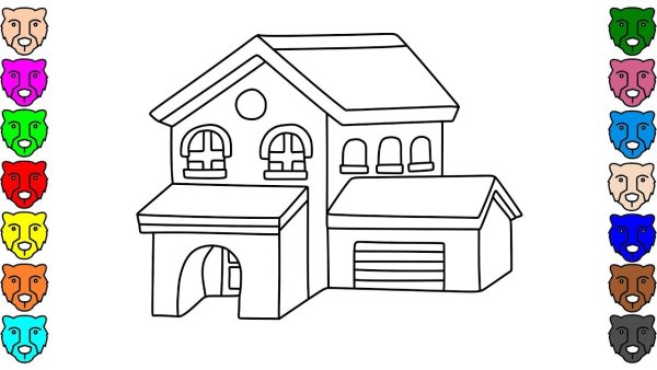 Раскраска кукольный домик