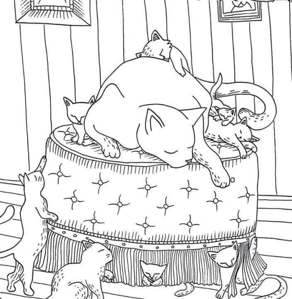 Раскраска. Кошкин дом