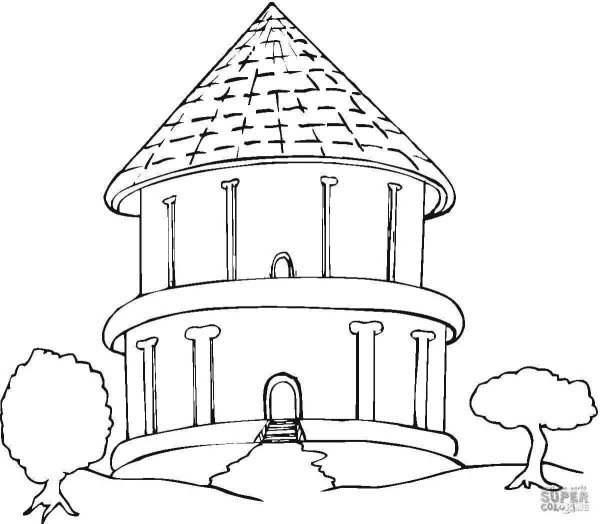 Раскраска архитектура для детей