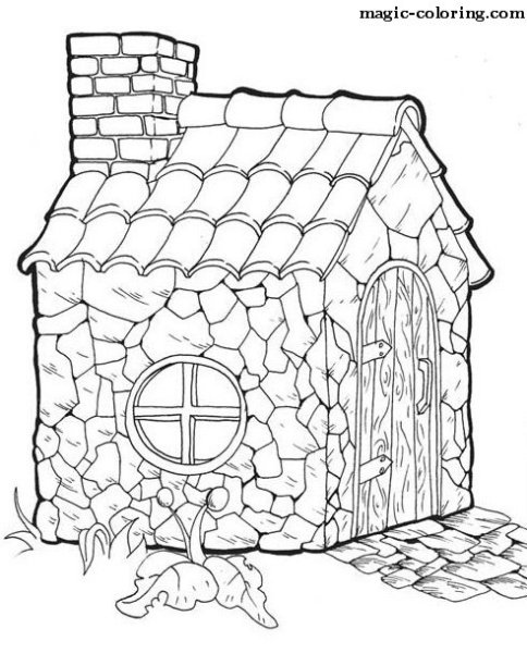 Каменный дом раскраска